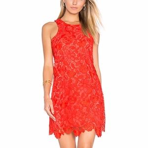 Lovers + Friends Red Caspian Lace Floral Dress